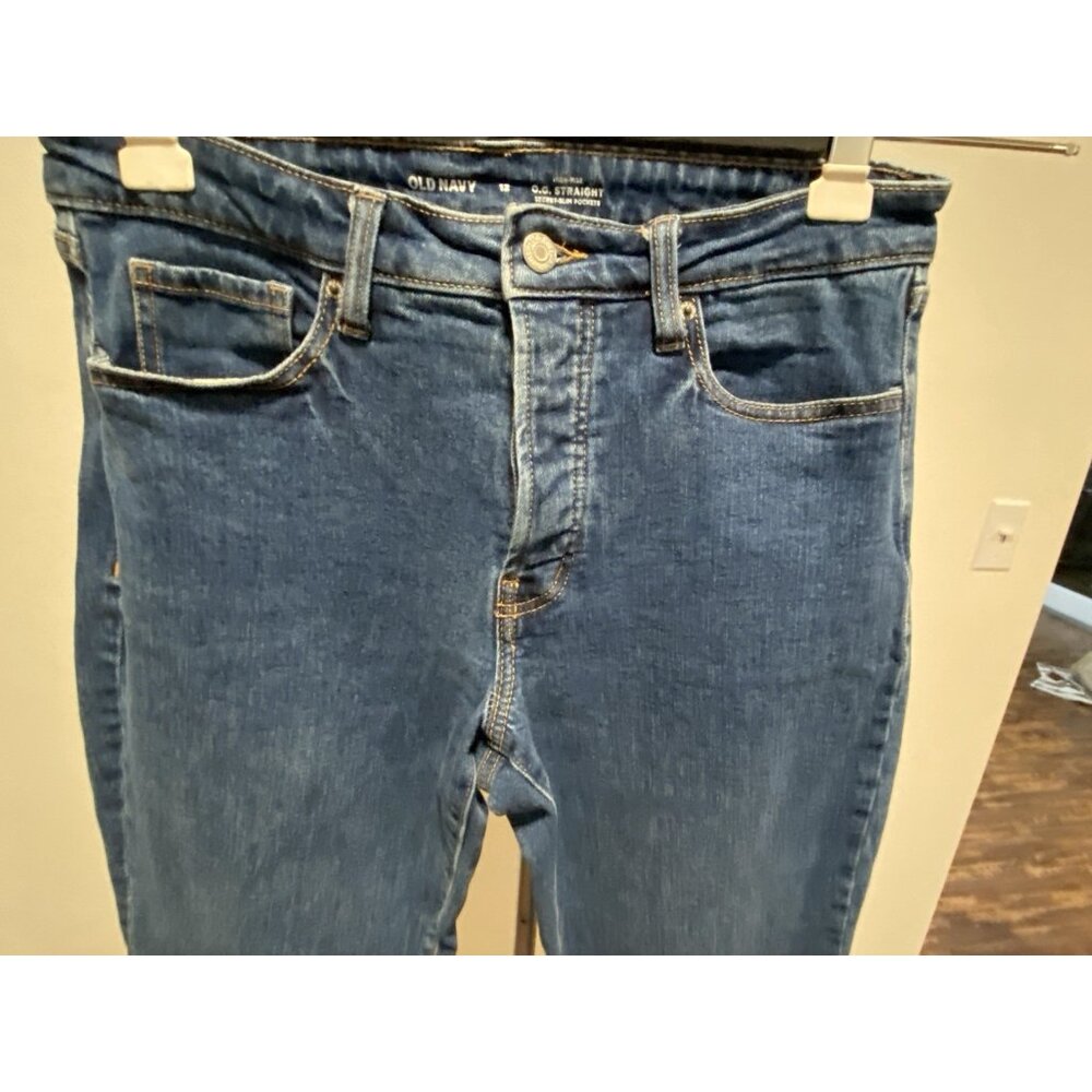 OLD NAVY WOMENS Size 12 O.G. STRAIGHT  32X25”High-Rise Jeans - Picture 2 of 16